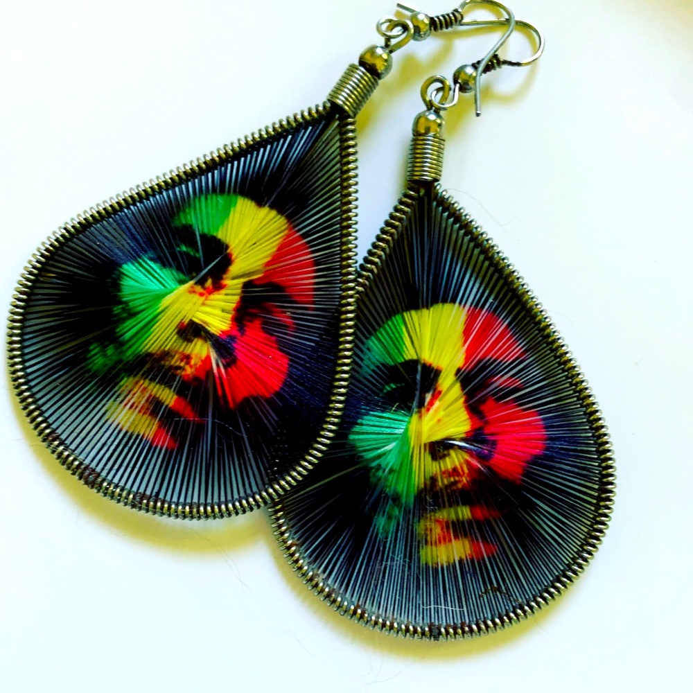 Earrings with bob Marley details